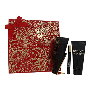 Bad Boy by Carolina Herrera for Men - 3 Piece Gift Set For Men - 1.7 oz Edt, 3.4 oz Shower Gel, 10Ml EDT