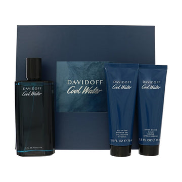 Cool Water by Davidoff for Men - 3 Piece Set For Men: 4.2 oz EDT Spray, 2.5 oz All-In-One Shower Gel, 2.5 oz After Shave Balm