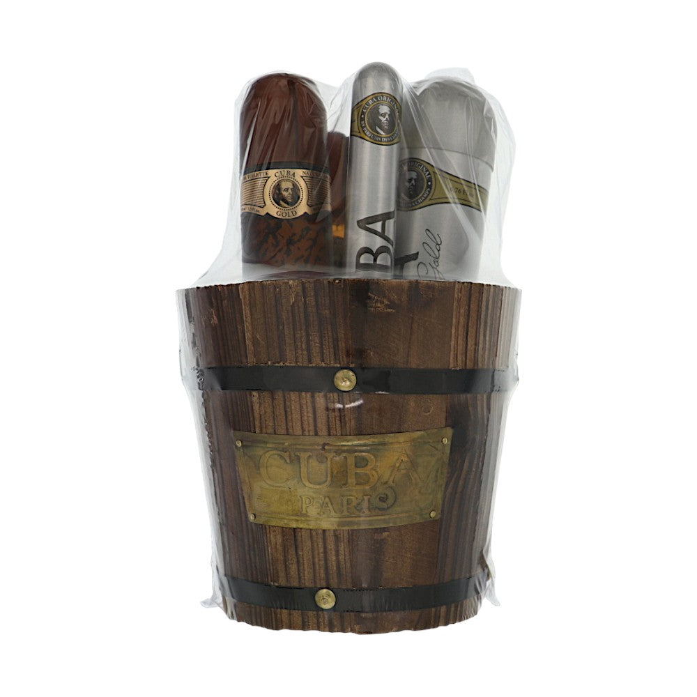 Cuba Gold by Cuba for Men - 4 Piece Gift Set For Men - 3.3 oz EDT Spray, 1.17 oz EDT Spray, 6.76 oz Body Spray, 3.3 oz After Shave
