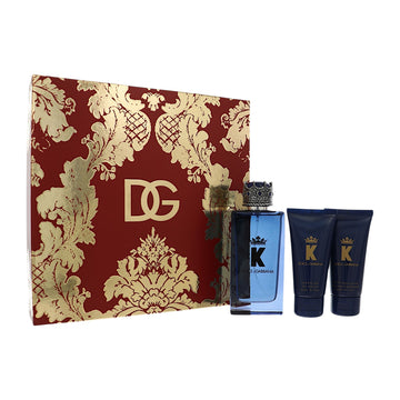 Dolce And Gabbana K by Dolce And Gabbana for Men - 3 Piece Gift Set - 3.3 oz EDP Spray, 1.7 oz After Shave Balm, 1.7 oz Shower Gel