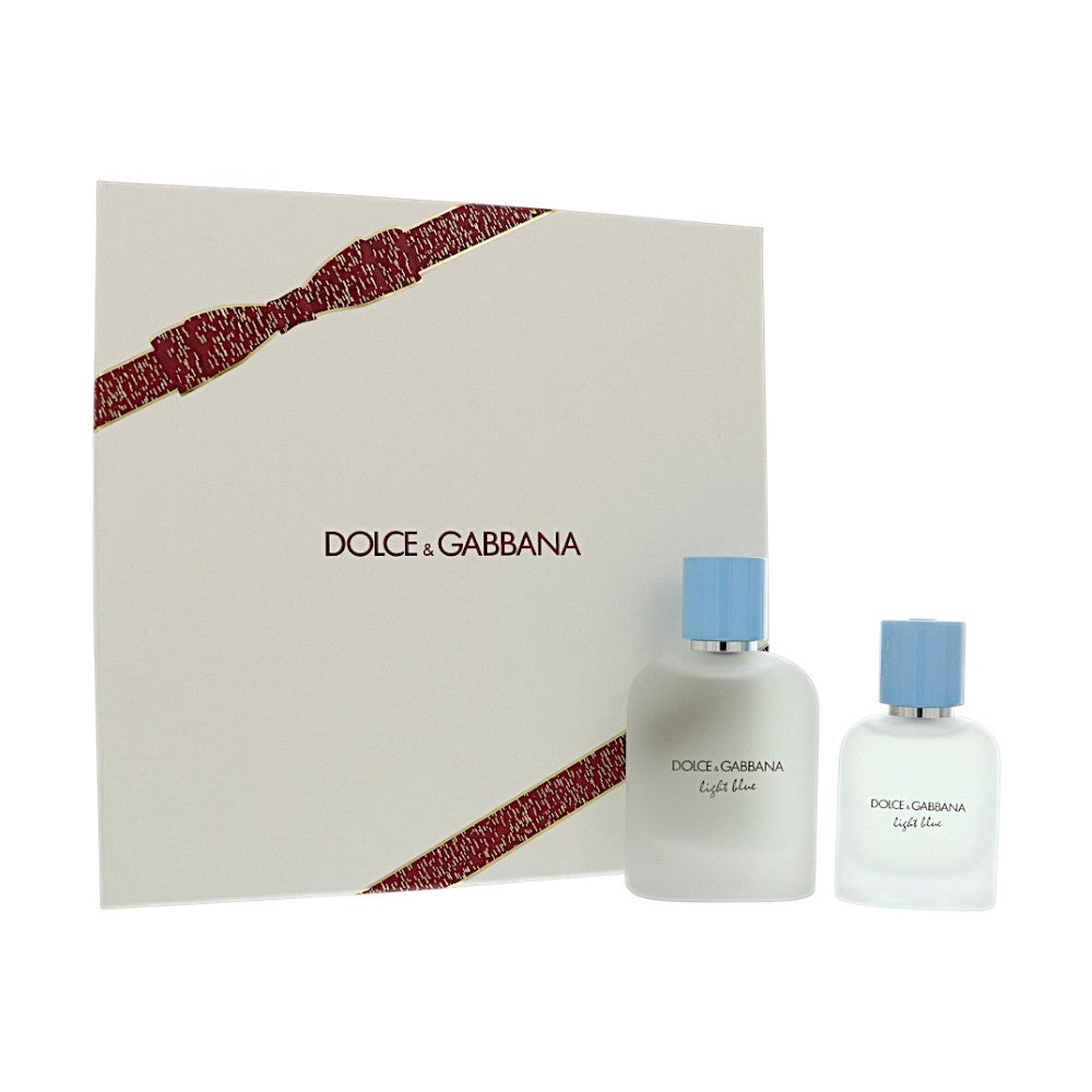 Dandg Light Blue by Dolce And Gabbana for Men - 2 Piece Gift Set - 3.3 oz EDT Spray ,1.7 oz EDT Spray