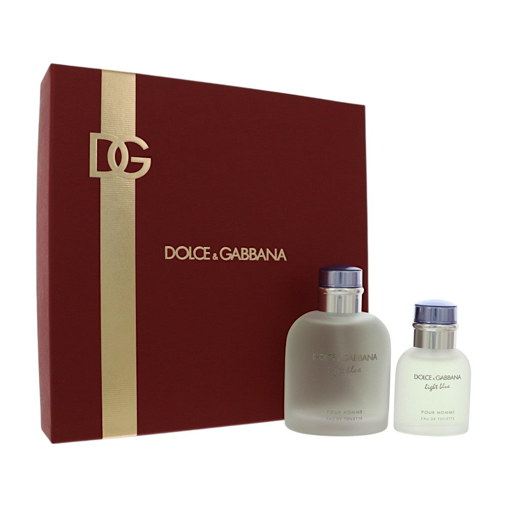 D And G Light Blue by Dolce And Gabbana for Men - 2 Piece Set For Men: 4.2 oz EDT Spray, 1.3 oz EDT Spray