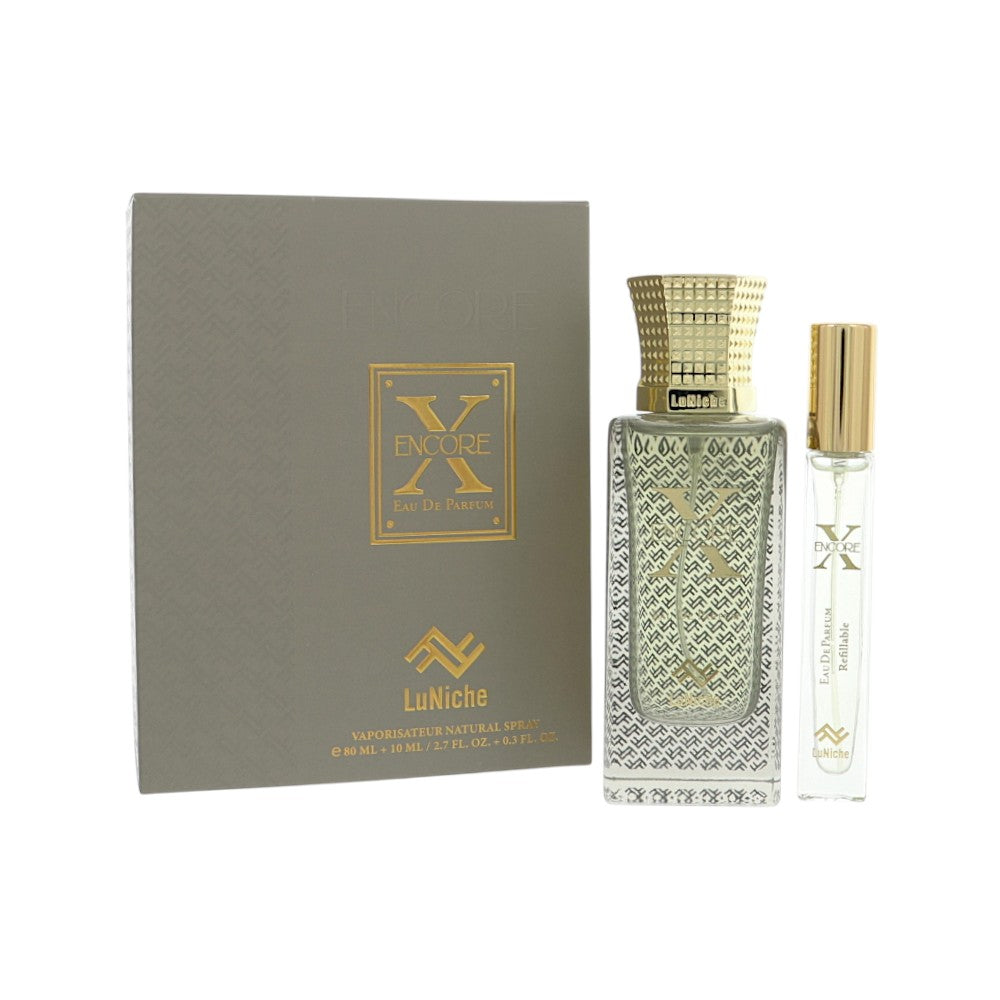 Encore X by Luniche for Men - 2 Piece Gift Set For Men - 2.7 oz EDP Spray, 0.3 oz EDP Spray