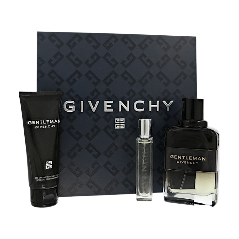 Gentleman by Givenchy Boisee for Men - 3 Piece Set For Men: 3.3 oz EDP Spray, 0.42 oz EDP Spray, 2.5 oz Hair and Body Shower Gel