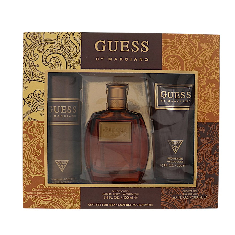 Guess Marciano by Guess for Men - 3 Piece Set For Men: 3.4 oz EDT Spray, 6.7 oz Shower Gel, 6 oz Deodorizing Body Spray