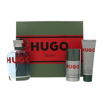 Hugo by Hugo Boss for Men - 3 Piece Set For Men: 4.2 oz EDT Spray, 2.4 oz Deodorant Stick, 1.6 oz All-Over Shower Gel
