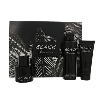 Black by Kenneth Cole for Men - 3 Piece Gift Set For Men - 3.4 oz EDT Spray, 6.0 oz All Over Body Spray, 3.4 oz After Shave Balm