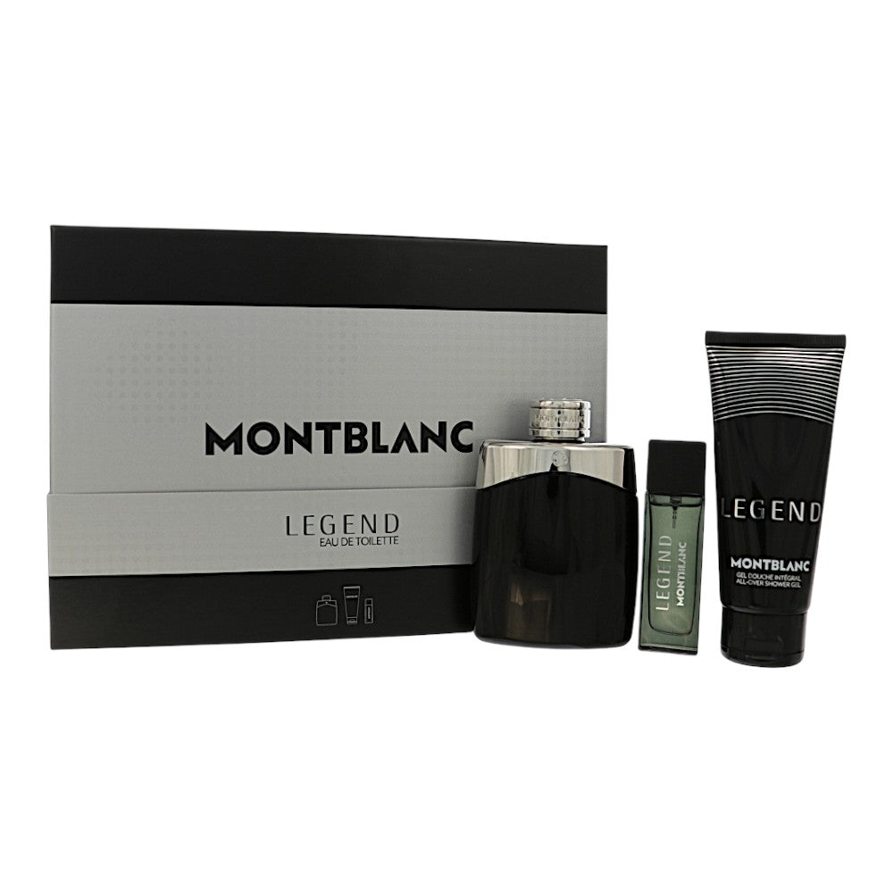 Legend by Montblanc for Men - 3 Piece Gift Set - 3.3 oz EDT Spray ,0.5 oz EDT Spray ,3.3 oz All - Over Shower Gel