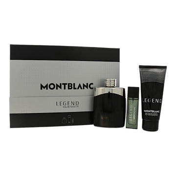 Legend by Montblanc for Men - 3 Piece Gift Set - 3.3 oz EDT Spray ,0.5 oz EDT Spray ,3.3 oz All - Over Shower Gel