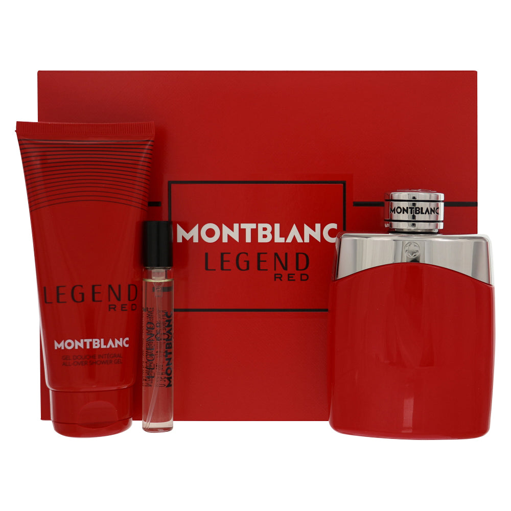 Mont Blanc Legend Red by Montblanc for Men - 3 Piece Set For Men: 3.3 oz EDP Spray, 0.25 oz EDP Spray, 3.3 oz All-Over Shower Gel
