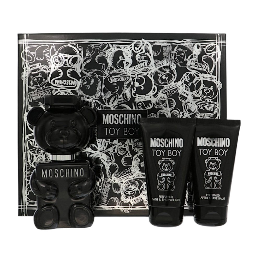 Moschino Toy Boy by Moschino for Men - 3 Piece Set For Men: 1.7 oz EDP Spray, 1.7 oz Bath and Shower Gel, 1.7 oz After Shave Balm