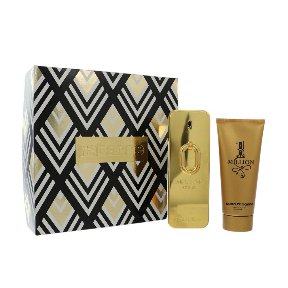 One Million Gold Intense by Paco Rabanne for Men - 2 Piece Gift Set For Men - 3.0 oz EDP Spray, 3.4 oz Shower Gel