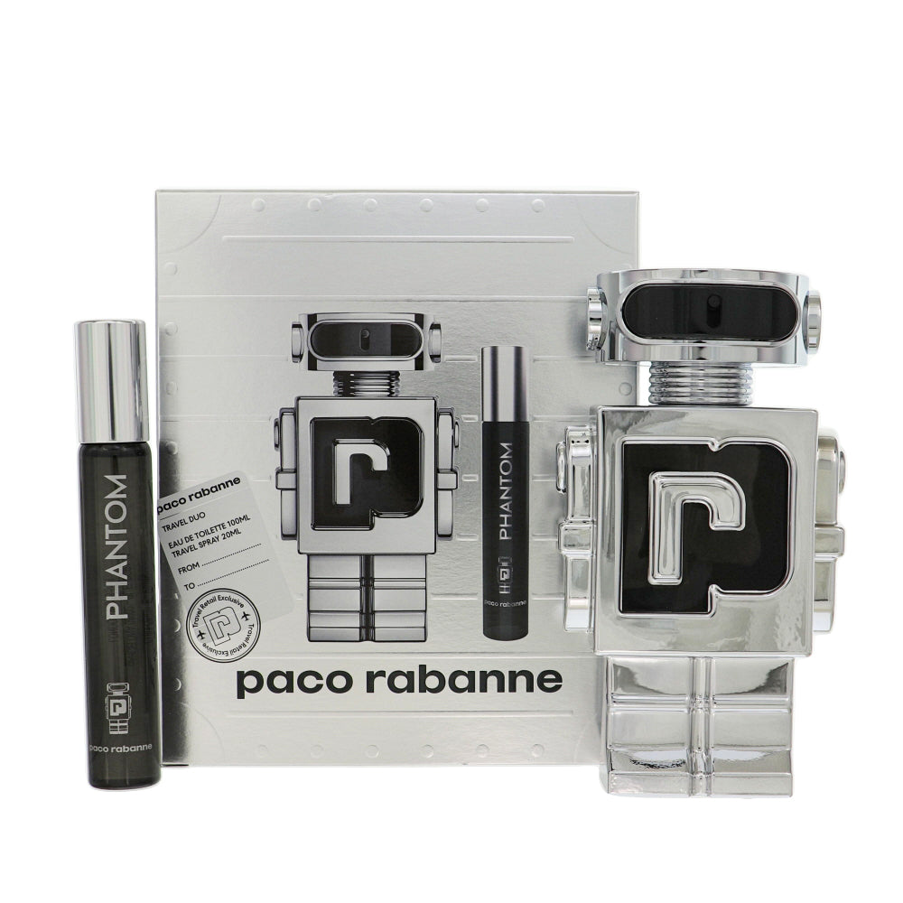 Paco Rabanne Phantom by Paco Rabanne for Men - 2 Piece Set For Men: 3.4 oz EDT Spray, 0.68 oz EDT Spray
