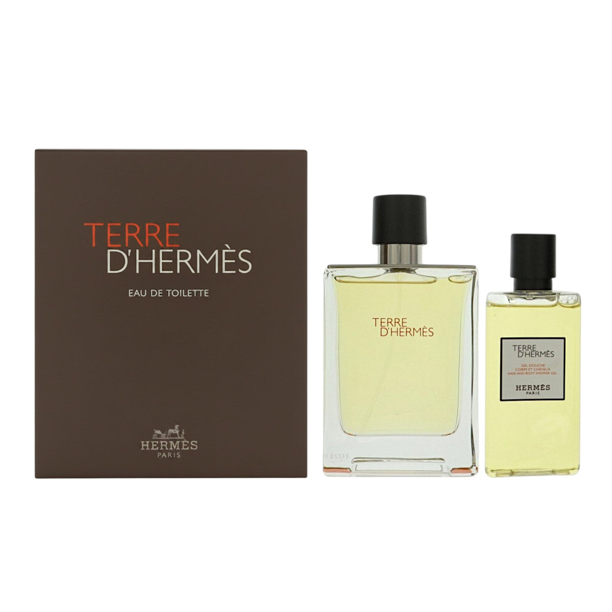 Terre Dhermes by Hermes for Men - 2 Piece Set For Men: 3.3 oz EDT Spray, 2.7 oz Hair and Body Shower Gel