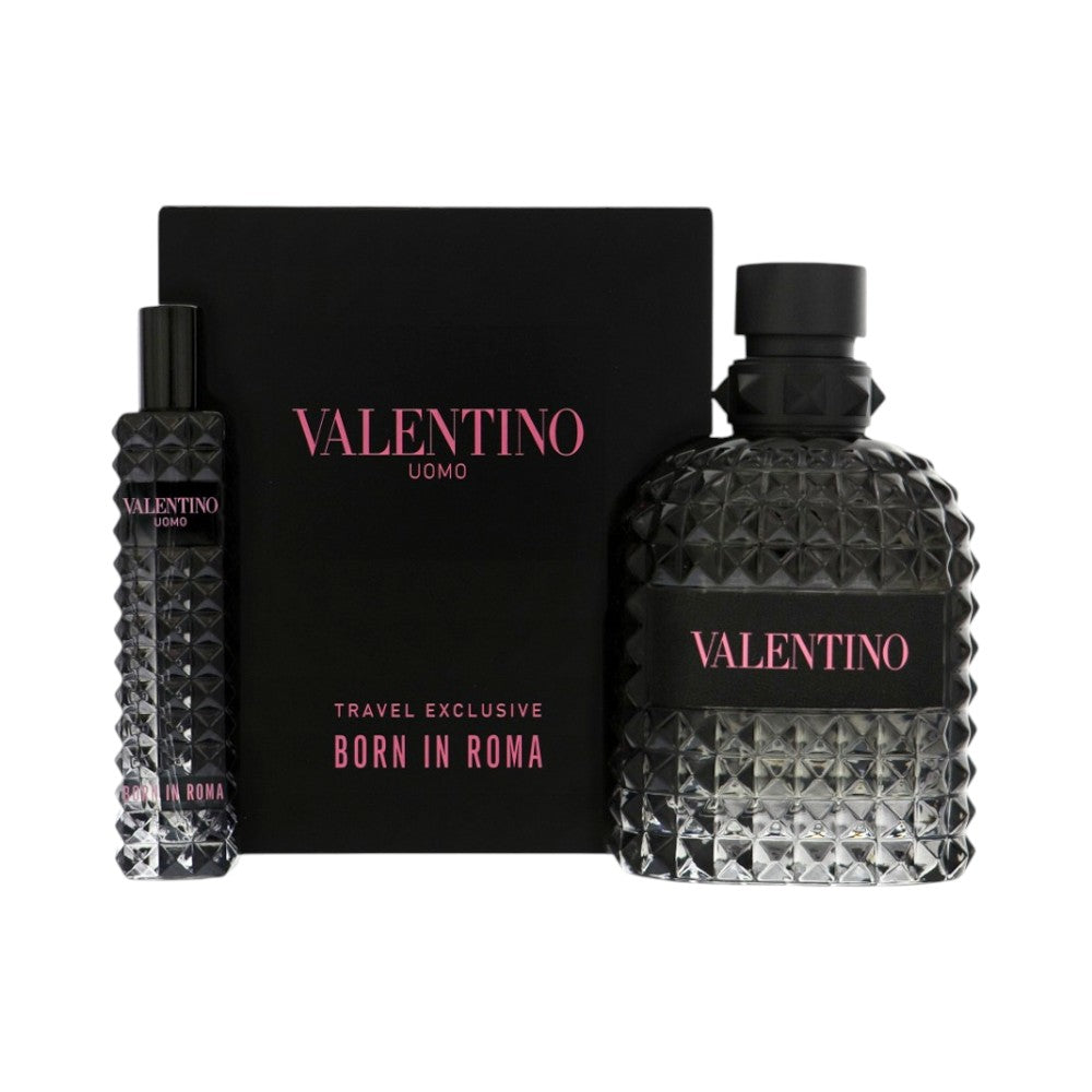 Valentino Born In Roma by Valentino for Men - 2 Piece Set For Men: 3.4 oz EDT Spray, 0.33 oz EDT Spray