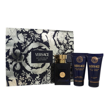 Dylan Blue by Versace for Men - 3 Piece Gift Set For Men - 1.7 oz EDT Spray, 1.7 oz Bath and Shower Gel, 1.7 oz After Shave Balm