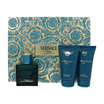 Versace Eros by Versace for Men - 3 Piece Gift Set - 1.7 oz EDT Spray ,1.7 oz Shower Gel ,1.7 oz After Shave Balm