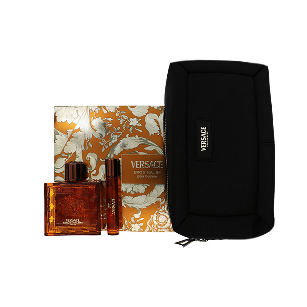 Versace Eros Najim by Versace for Men - 2 Piece Set For Men: 3.4 oz Parfum Spray, 0.3 oz Parfum Spray