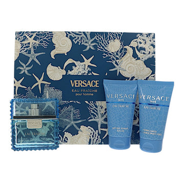 Versace Eau Fraiche by Versace for Men - 3 Piece Set For Men: 1.7 oz EDT Spray, 1.7 oz Bath and Shower Gel, 1.7 oz After Shave Balm