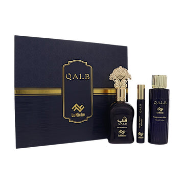 Qalb by Luniche for Unisex - 3 Piece Set For Unisex: 3.4 oz EDP Spray, 0.3 oz Edp, 3.4 oz Fragrance Mist