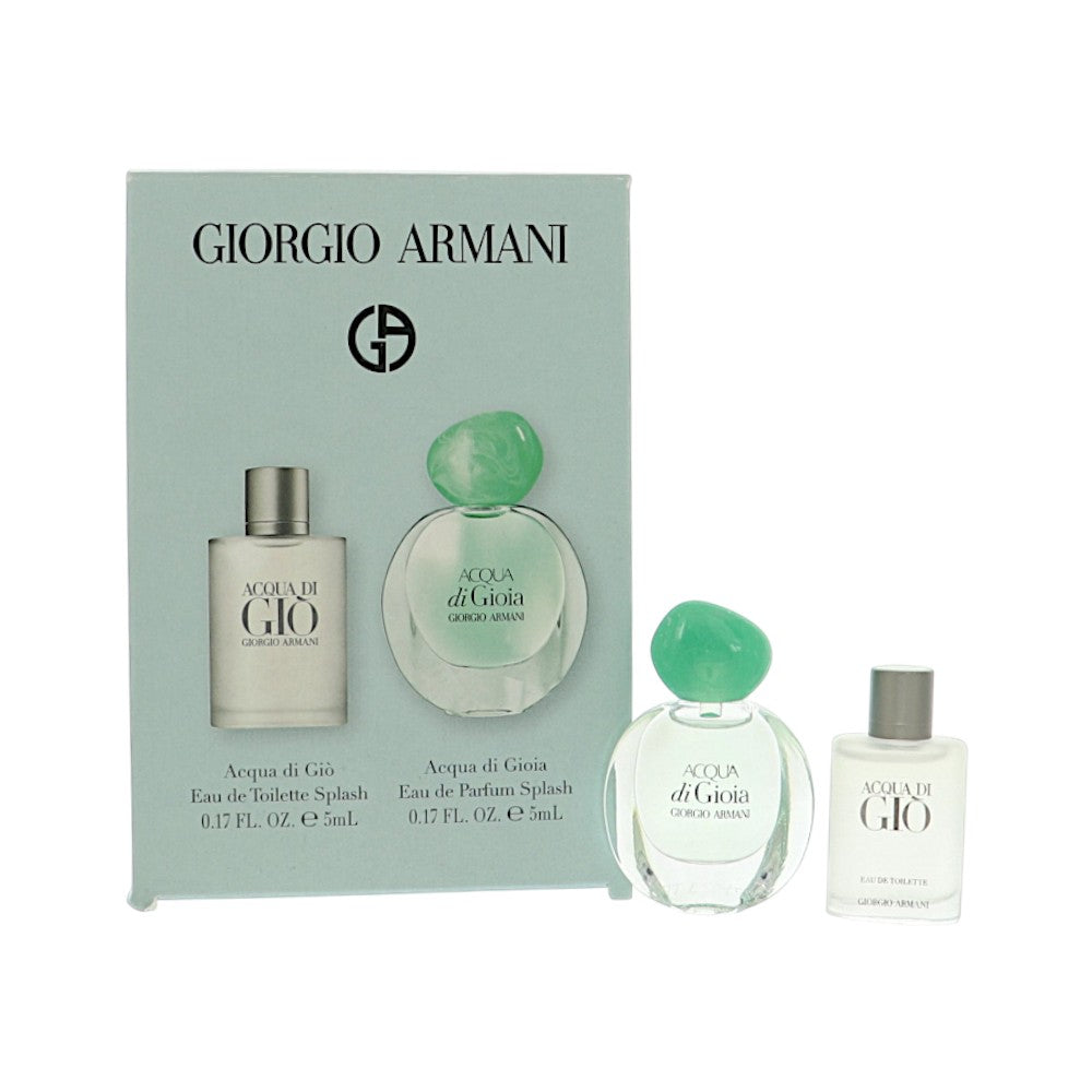 Acqua Di Gio Mini Set by Giorgio Armani for Unisex - 2 Piece Set For Unisex: 0.17 oz EDP Splash, 0.17 oz EDT Splash