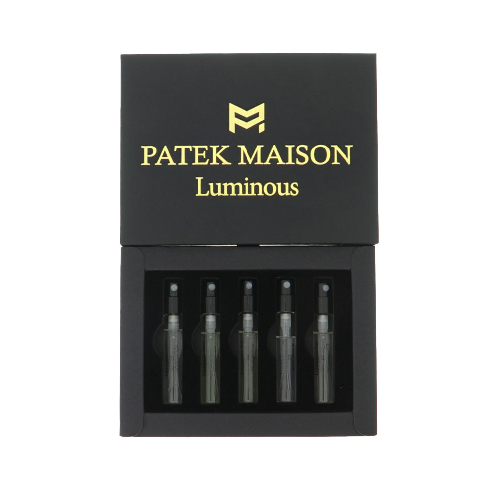 Luminous Discovery by Patek Maison for Unisex - 5 Piece Gift Set For Unisex - 0.085 oz EDP Azure, 0.085 oz EDP Ghost, 0.085 oz EDP Noir, 0.085 oz EDP Rose, 0.085 oz EDP Sage