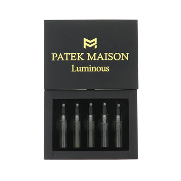 Luminous Discovery by Patek Maison for Unisex - 5 Piece Gift Set For Unisex - 0.085 oz EDP Azure, 0.085 oz EDP Ghost, 0.085 oz EDP Noir, 0.085 oz EDP Rose, 0.085 oz EDP Sage