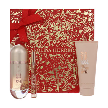 212 Vip Rose by Carolina Herrera for Women - 3 Piece Set For Women: 2.7 oz EDP Spray, 0.34 oz EDP Spray, 3.4 oz Body Lotion
