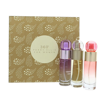 Perry Ellis 360 by Perry Ellis for Women - 3 Piece Set For Women: 1 oz 360 Perry Ellis EDT Spray, 1 oz 360 Coral EDP Spray, 1 oz 360 Purple EDP Spray