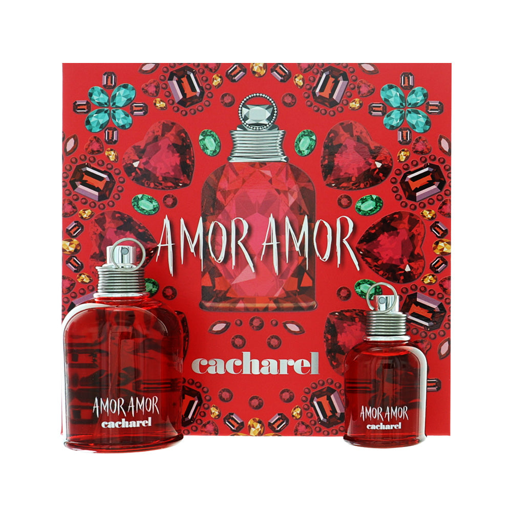 Amor Amor by Cacharel for Women - 2 Piece Gift Set - 3.4 oz EDT Spray ,1.0 oz EDT Spray