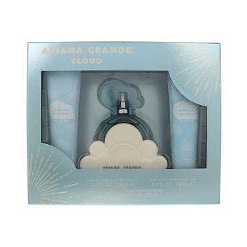 Cloud by Ariana Grande for Women - 3 Piece Gift Set - 3.4 oz EDP Spray ,3.4 oz Body Souffle ,3.4 oz Bath and Shower Gel