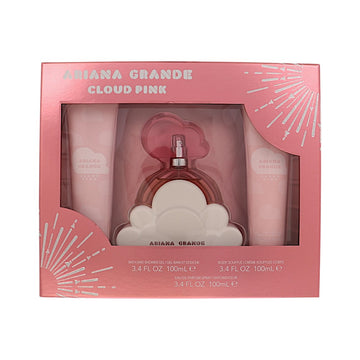 Cloud Pink by Ariana Grande for Women - 3 Piece Set For Women: 3.4 oz EDP Spray, 3.4 oz Bath and Shower Gel, 3.4 oz Body Souffle