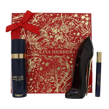 Good Girl by Carolina Herrera for Women - 3 Piece Gift Set For Women - 1.7 oz EDP Spray, 0.34 oz EDP Spray, 3.4 oz Body Mist