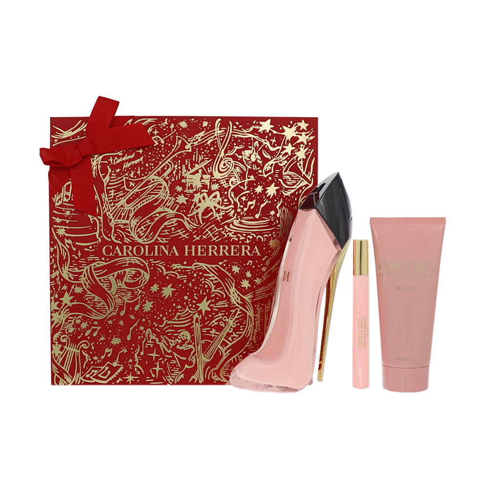 Ch Good Girl Blush by Carolina Herrera for Women - 3 Piece Set For Women: 2.7 oz EDP Spray, 0.34 oz EDP Spray, 3.4 oz Body Lotion