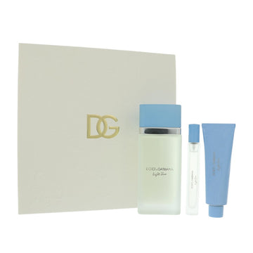 D And G Light Blue by Dolce And Gabbana for Women - 3 Piece Set For Women: 3.3 oz EDT Spray, 0.33 oz EDT Spray, 1.7 oz Body Lotion