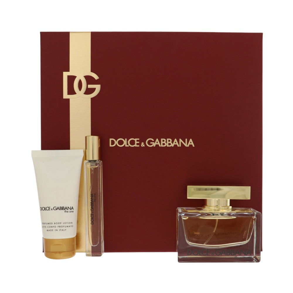 The One by Dolce And Gabbana for Women - 3 Piece Set For Women: 2.5 oz EDP Spray, 0.33 oz EDP Spray, 1.7 oz Body Lotion