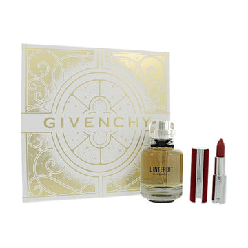 Linterdit by Givenchy for Women - 2 Piece Gift Set - 2.7 oz EDP Spray ,le Rouge Deep Velvet Lipstick