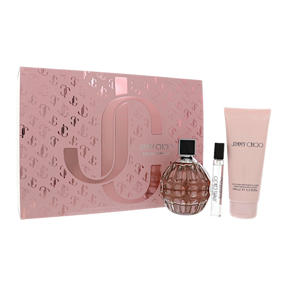 Jimmy Choo by Jimmy Choo for Women - 3 Piece Gift Set - 3.3 oz EDP Spray ,0.25 oz EDP Spray ,3.3 oz Body Lotion