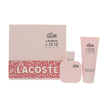 Lacoste L.12.12 Rose by Lacoste for Women - 2 Piece Set For Women: 1.7 oz EDP Spray, 3.3 oz Perfumed Body Lotion