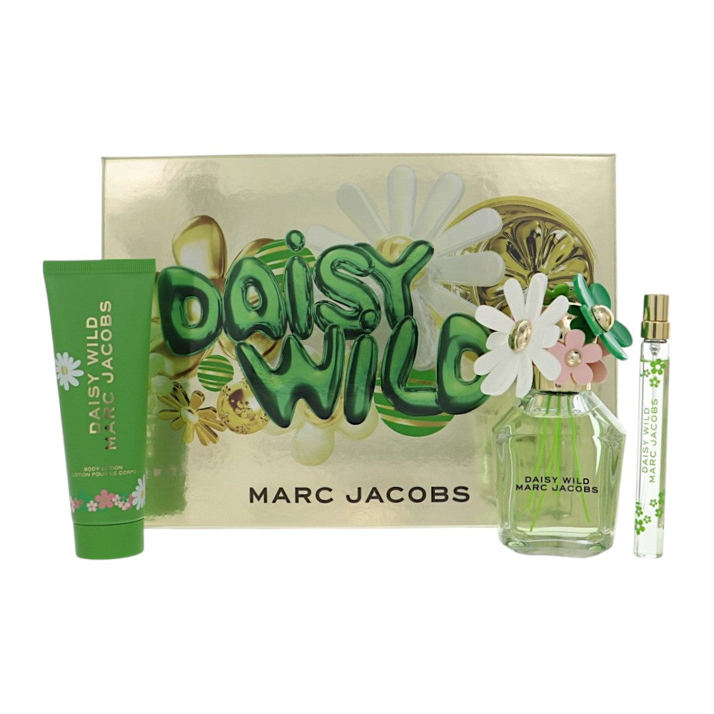 Daisy Wild by Marc Jacobs for Women - 3 Piece Gift Set For Women - 3.3 oz EDP Spray, 0.33 oz EDP Spray, 2.5 oz Body Lotion