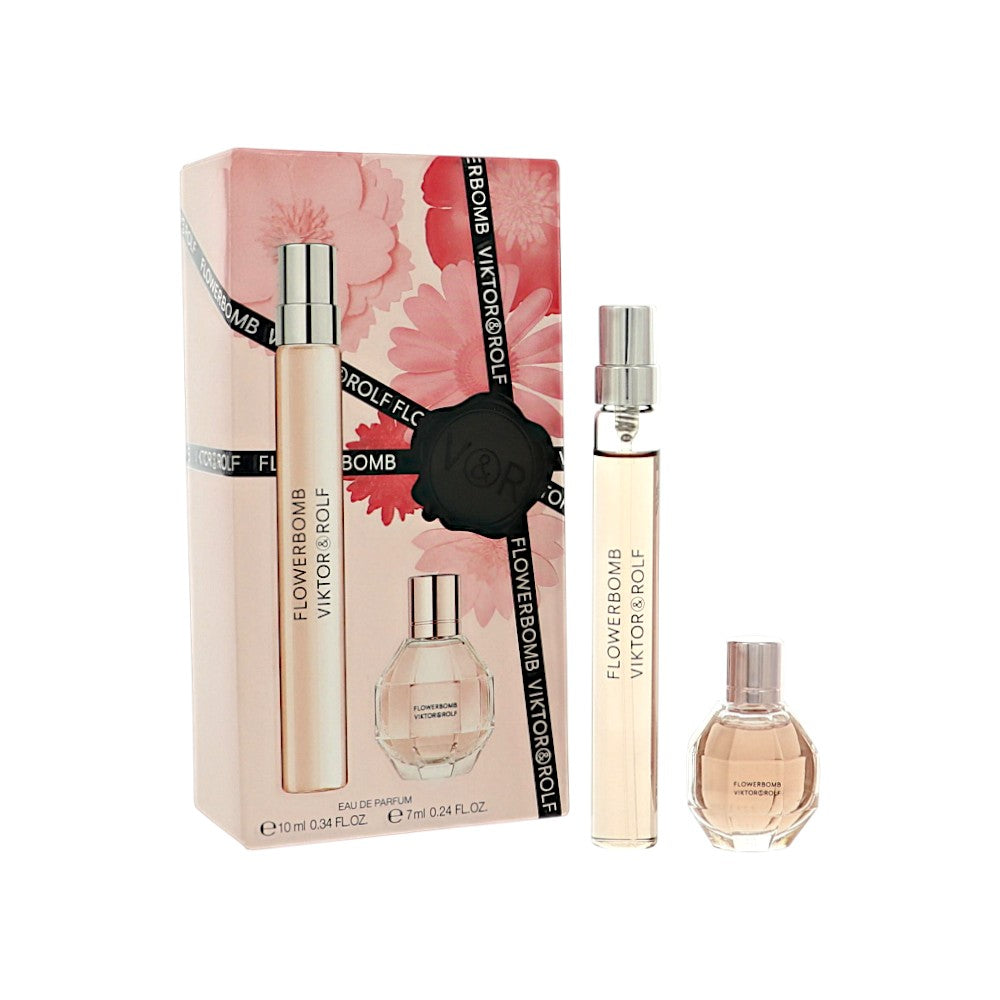 Flowerbomb by Viktor And Rolf for Women - 2 Piece Gift Set - 0.34 oz EDP Spray ,0.24 oz EDP Splash