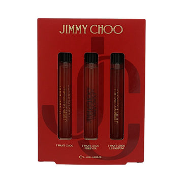 I Want Choo by Jimmy Choo for Women - 3 Piece Gift Set - 0.33 oz I Want Choo EDP Spray ,0.33 oz I Want Choo Forever EDP Spray ,0.33 oz I Want Choo Le Parfum Spray