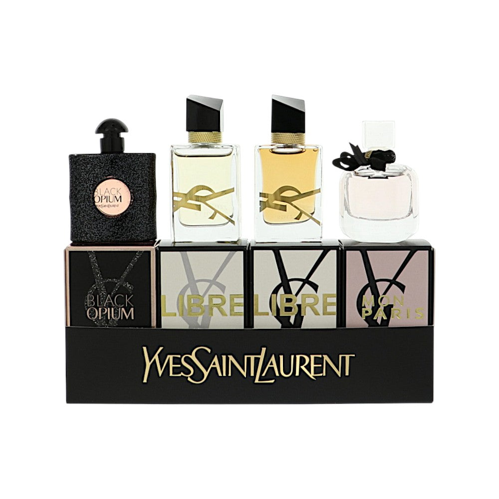 Y Yves Saint Laurent by Yves Saint Laurent for Women - 4 Piece Gift Set - 0.25 oz Mon Paris EDP Spray ,0.25 oz Libre EDP Spray ,0.25 oz Libre EDP Spray ,0.25 oz Black Opium EDP Spray