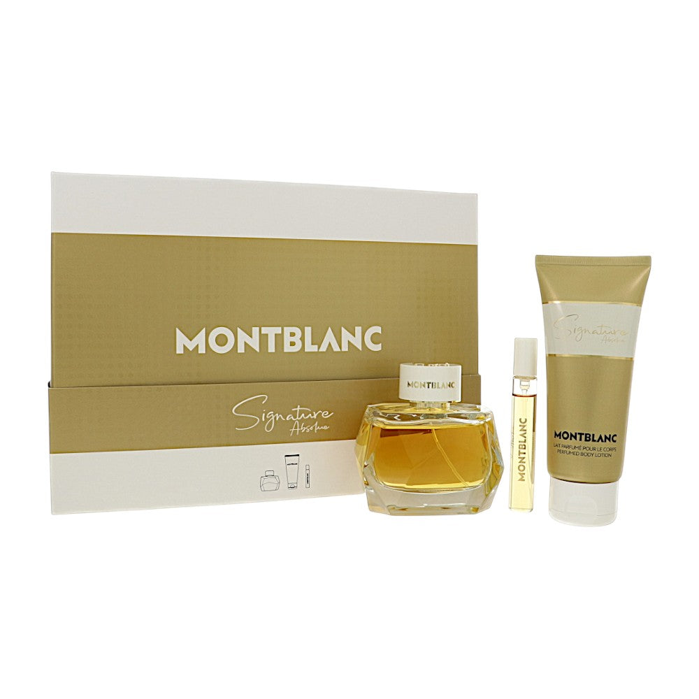 Mont Blanc Signature Absolue by Mont Blanc for Women - 3 Piece Set For Women: 3 oz EDP Spray, 0.25 oz EDP Spray, 3.3 oz Body Lotion