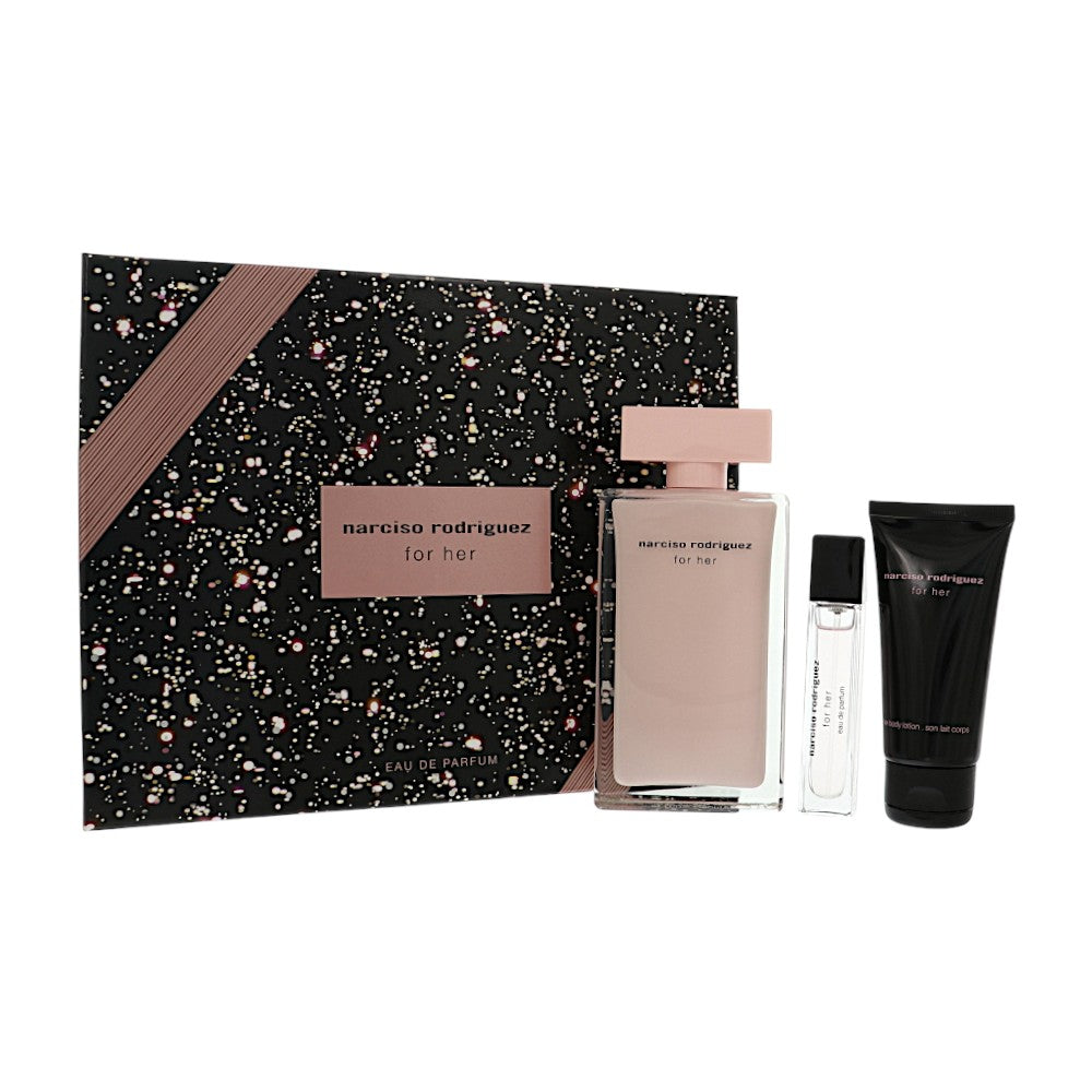 Narciso Rodriguez by Narciso Rodriguez for Women - 3 Piece Set For Women: 3.3 oz EDP Spray, 0.33 oz EDP Spray, 1.6 oz Body Lotion