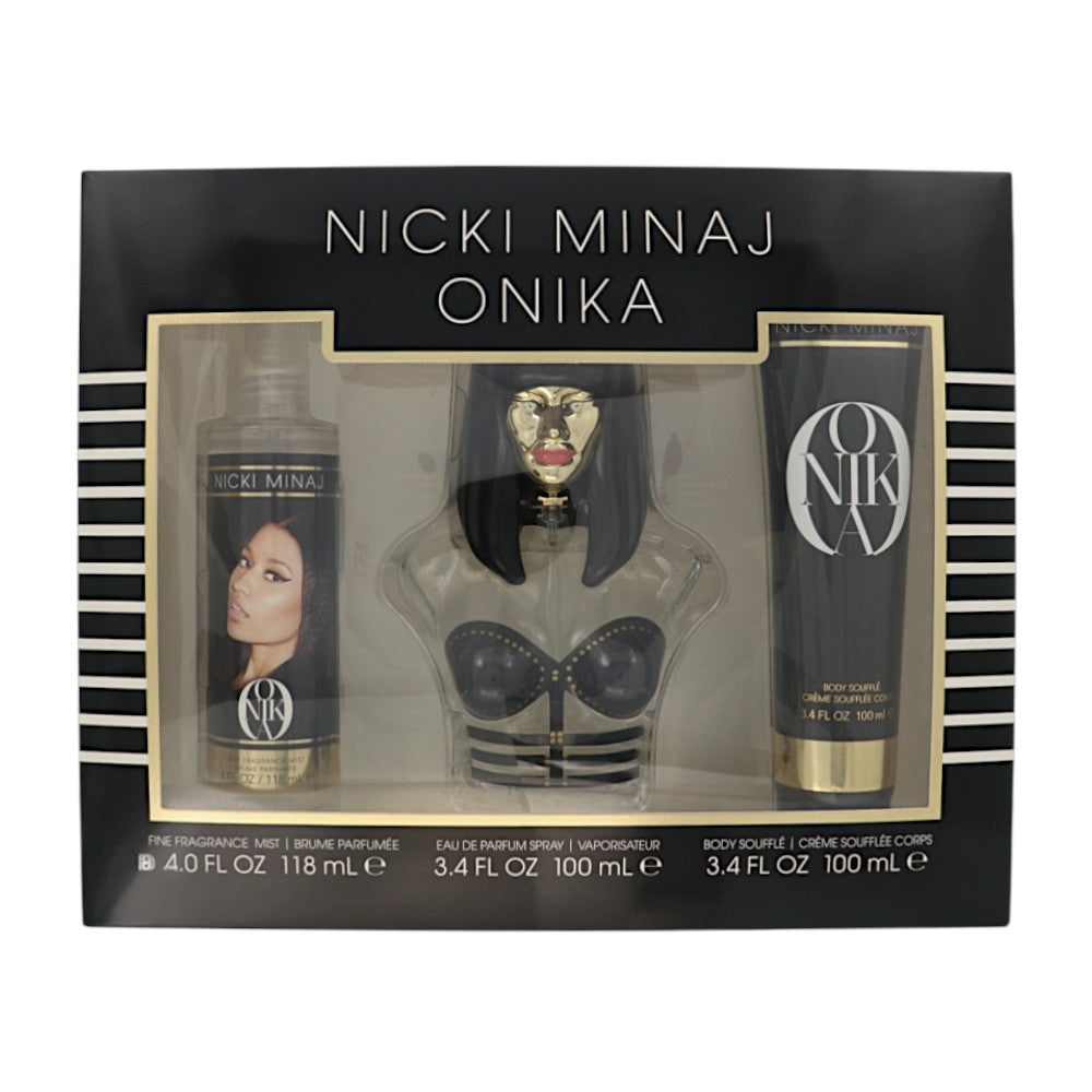 Onika by Nicki Minaj for Women - 3 Piece Gift Set For Women - 3.4 oz EDP Spray, 3.4 oz Body Lotion, 4 oz Body Mist