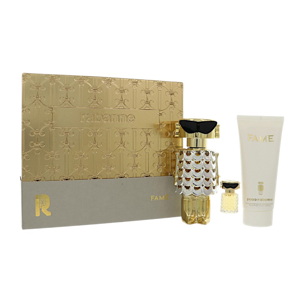 Paco Rabanne Fame by Paco Rabanne for Women - 3 Piece Gift Set - 2.7 oz EDP Spray ,0.14 oz EDP Spray ,3.4 oz Body Lotion