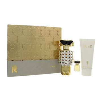 Paco Rabanne Fame by Paco Rabanne for Women - 3 Piece Gift Set - 2.7 oz EDP Spray ,0.14 oz EDP Spray ,3.4 oz Body Lotion