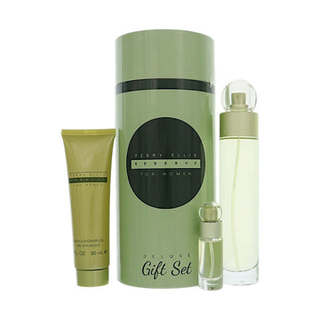 Reserve by Perry Ellis for Women - 3 Piece Set For Women: 3.4 oz EDP Spray, 0.25 oz EDP Spray, 3 oz Bath and Shower Gel