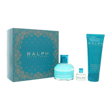 Ralph by Ralph Lauren for Women - 3 Piece Gift Set - 3.4 oz EDT Spray ,0.25 oz EDT Splash ,3.4 oz Shimmer Body Lotion